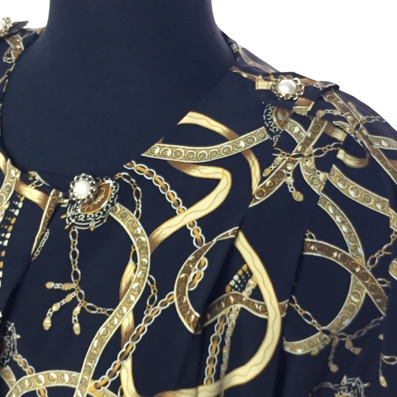 ❌SOLD❌ 80s vtg Scarf Print Career Dress - Picture 3 of 6